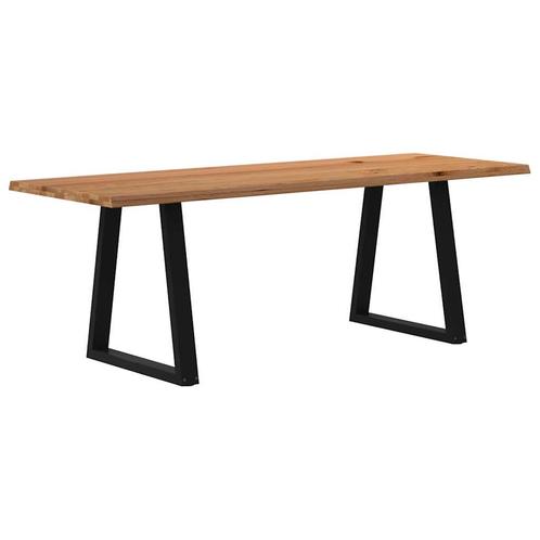 vidaXL Eettafel met natuurlijke rand 220x80x74 cm massief, Huis en Inrichting, Tafels | Eettafels, Nieuw, Verzenden