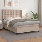 vidaXL Boxspring met matras kunstleer cappuccinokleurig, Huis en Inrichting, Slaapkamer | Bedden, Verzenden, Nieuw