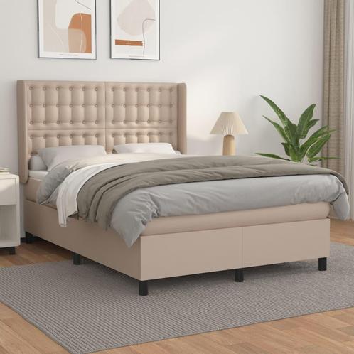 vidaXL Boxspring met matras kunstleer cappuccinokleurig, Huis en Inrichting, Slaapkamer | Bedden, Nieuw, Verzenden