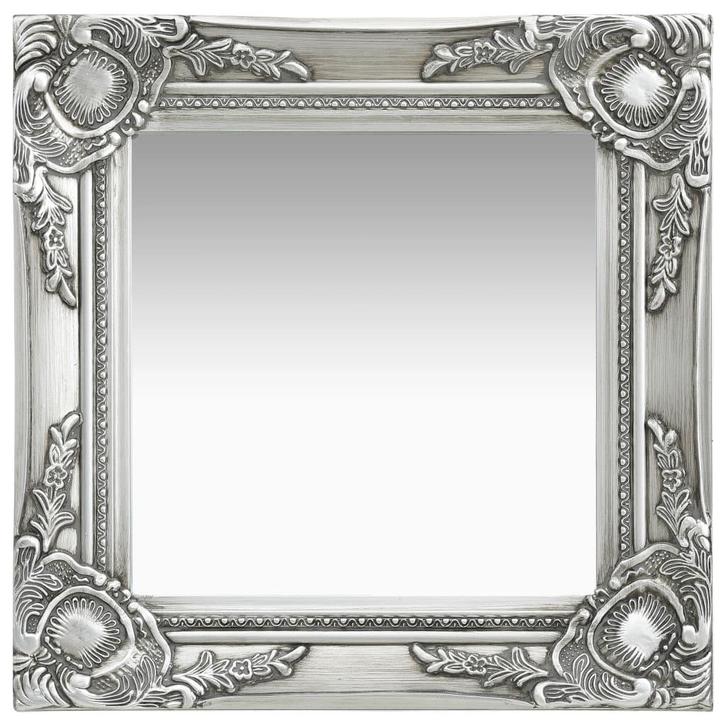 vidaXL Wandspiegel barok stijl 40x40 cm zilverkleurig, Huis en Inrichting, Woonaccessoires | Spiegels, Nieuw, Verzenden