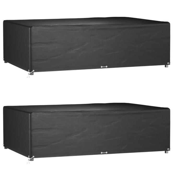 vidaXL Tuinmeubelhoezen 2 st 12 oogjes rechthoekig, Tuin en Terras, Tuinmeubel-accessoires, Nieuw, Verzenden