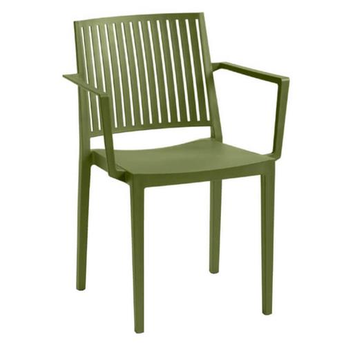 Stoel | EVORA | Kunststof | Olive | In-/Outdoor |, Zakelijke goederen, Horeca | Keukenapparatuur, Nieuw in verpakking, Verzenden