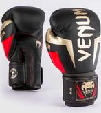 Venum Elite (Kick)Bokshandschoenen Zwart Goud Rood, Verzenden, Nieuw, Bokshandschoenen