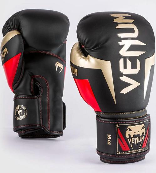 Venum Elite (Kick)Bokshandschoenen Zwart Goud Rood, Sport en Fitness, Boksen, Bokshandschoenen, Nieuw, Verzenden