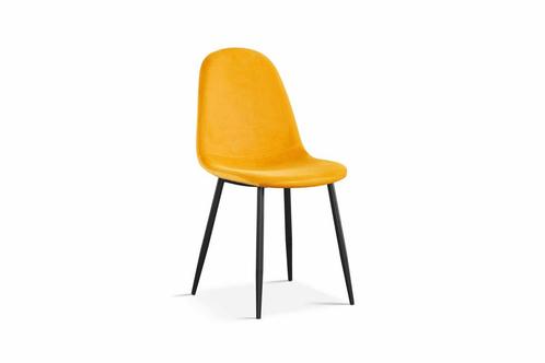 Stoelboy – Fluweel - Geel – Zwarte Poten, Huis en Inrichting, Stoelen, Overige kleuren, Nieuw, Stof, Ophalen of Verzenden