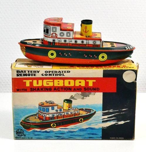 Louis Marx, Japan - Blikken speelgoed - 1960s Sleepboot -, Antiek en Kunst, Antiek | Speelgoed