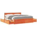 vidaXL Bed met lades en matras massief grenenhout wasbruin, Huis en Inrichting, Slaapkamer | Bedden, Verzenden, Nieuw