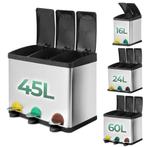 Prullenbak - Afvalbak - Vuilnisbak - 45 Liter - Zilver - Jag, Verzenden, Nieuw