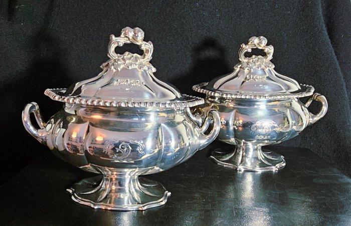 Elkington & Co. - Suikerkom (2) - zilverkleurig - Twee, Antiek en Kunst, Antiek | Meubels | Tafels