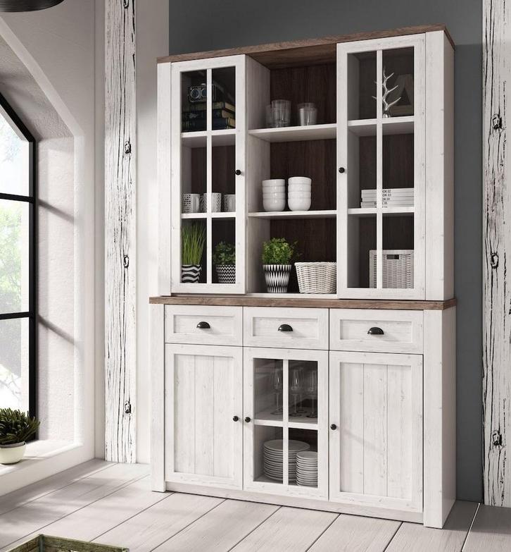 Buffetkast Parello 6 - Wit - Eiken - 130 cm, Huis en Inrichting, Kasten | Buffetkasten, Nieuw, 100 tot 150 cm, 150 tot 200 cm