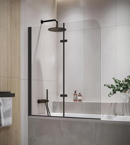 Badwand Austin 110 x 140 cm Zwart Badscherm Draaibaar 5 mm, Doe-het-zelf en Bouw, Sanitair, Nieuw, Verzenden