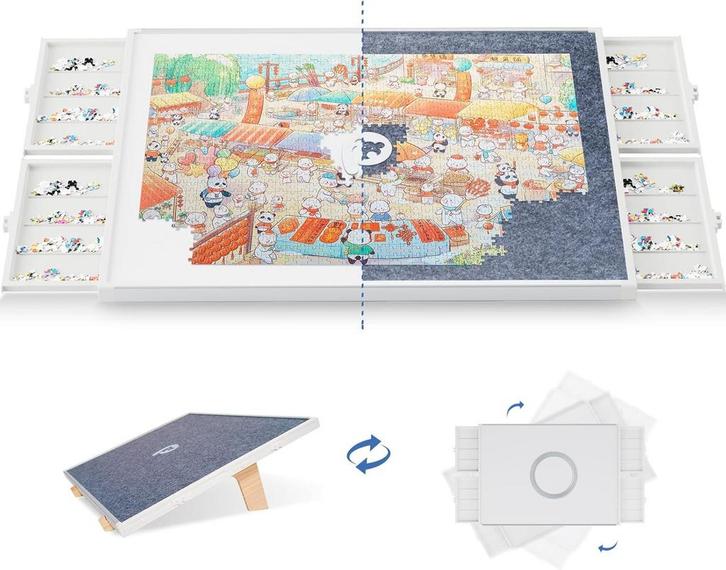 PITAPITA Puzzelplank, 1500 stukjes, draaibaar puzzelblad met, Huis en Inrichting, Overige Huis en Inrichting, Verzenden