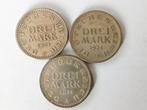 Duitsland, Weimar Republiek. 3x3 Reichsmark(verschiedene), Timbres & Monnaies, Monnaies | Europe | Monnaies non-euro