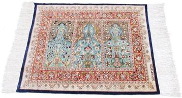 Genuine Silk Hereke Signed Carpet with Mehrab Design - Pure