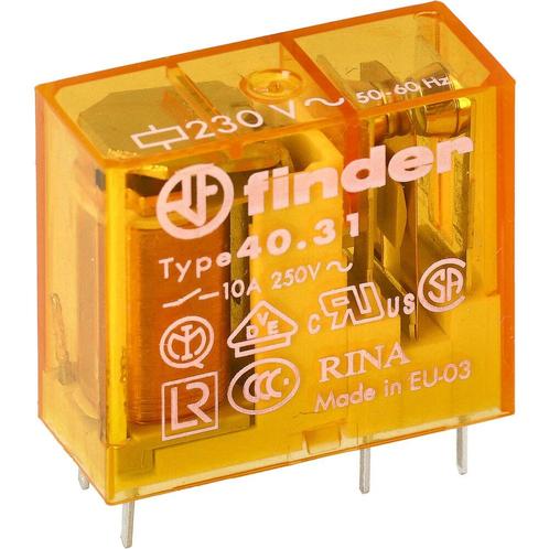 Finder 40.31 PCB Relais 10A 230VAC Enkelpolig -, Doe-het-zelf en Bouw, Elektriciteit en Kabels, Verzenden