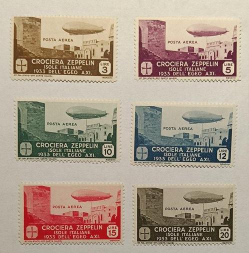 Koninkrijk Italië 1933 - Zeppelin Cruise, Italiaanse, Postzegels en Munten, Postzegels | Europa | Italië