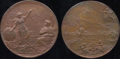 Brons medaille Ausstellung in Rio 1889 Brasilien:, Postzegels en Munten, Penningen en Medailles, Verzenden