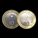 Suisse. 2 Bimetallic 2x 10 Francs Non-Circulating Coins