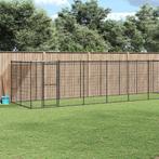 vidaXL Hondenkennel met dak 16,94 m² staal, Verzenden, Nieuw