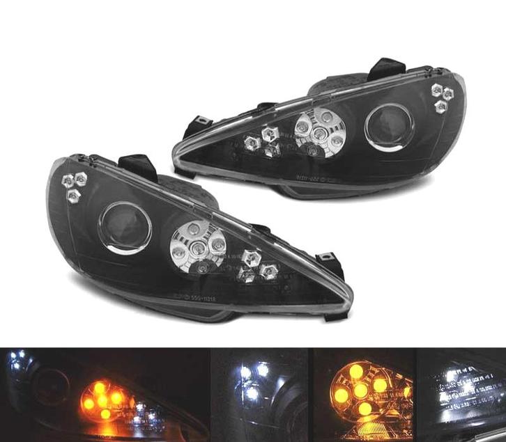 PHARES PEUGEOT 206 02- DAYLIGHT NOIR, Autos : Pièces & Accessoires, Éclairage, Envoi