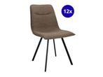 Veiling - Stoel Nora (set van 12) Stof - Boucle - Bruin, Huis en Inrichting, Nieuw
