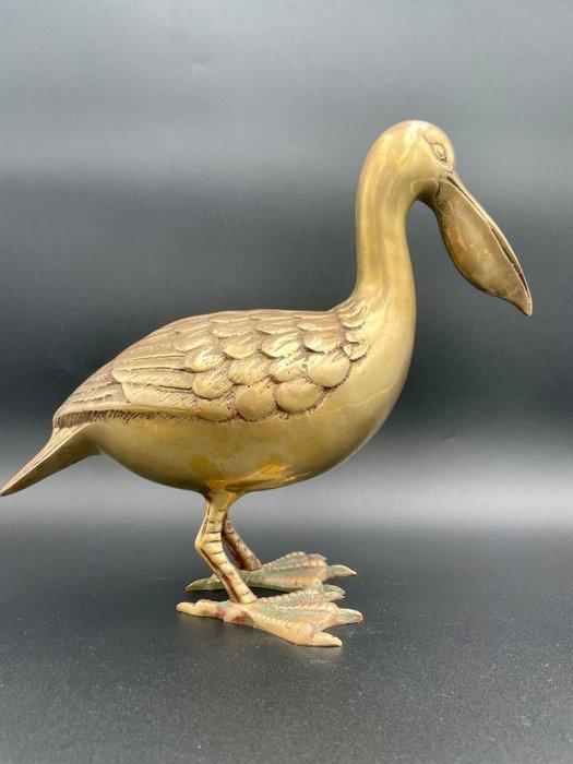 sculptuur, Stunning Brass Pelican - Vintage Collectors Item, Antiek en Kunst, Curiosa en Brocante