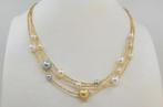 Halsketting - 18 karaat Geel goud - 5×9 mm Akoya parels, Nieuw