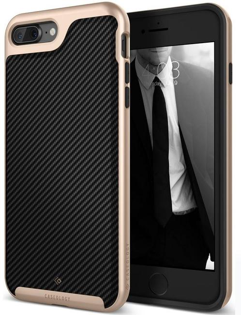 Caseology Envoy Series iPhone 8 / 7 Plus Carbon Fiber Black, Telecommunicatie, Mobiele telefoons | Hoesjes en Screenprotectors | Apple iPhone