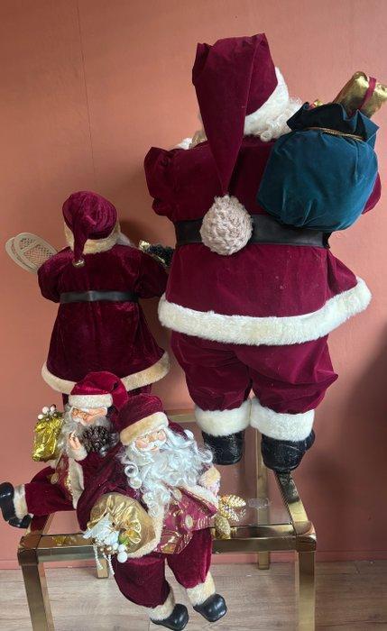 Kerstversieringen (4) - Kerstmannen - Fluweel, Plastic -, Diversen, Kerst