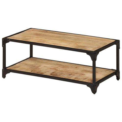 vidaXL Salontafel 90x45x35 cm massief ruw mangohout, Huis en Inrichting, Tafels | Salontafels, Nieuw, Verzenden