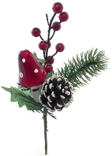 Kerstbijsteker leuke paddenstoel dennenappel besjes doos 60, Huis en Inrichting, Woonaccessoires | Kunstplanten en Kunstbloemen