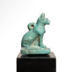 Oud-Egyptisch Faience Kat Amulet