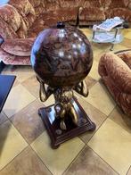 Globe bar - Verguld hout - Mobiele bar mappamondo