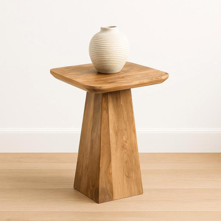 Salontafel Mangohout Salontafel Mick Vierkant 40x40 cm, Huis en Inrichting, Tafels | Salontafels, Nieuw, Overige houtsoorten, Vierkant