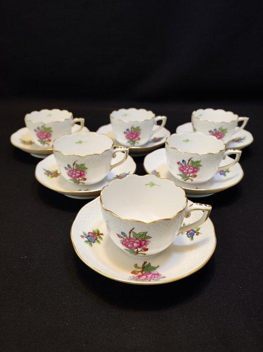 Herend - Koffieservies voor 6 (12) - Espresso-/Mokkaservice, Antiquités & Art, Antiquités | Meubles | Tables