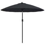 Parasol 270cm Zwart Aluminium - Tweede Kansje - Topdeal!, Verzenden, Nieuw, 2 tot 3 meter, Stokparasol