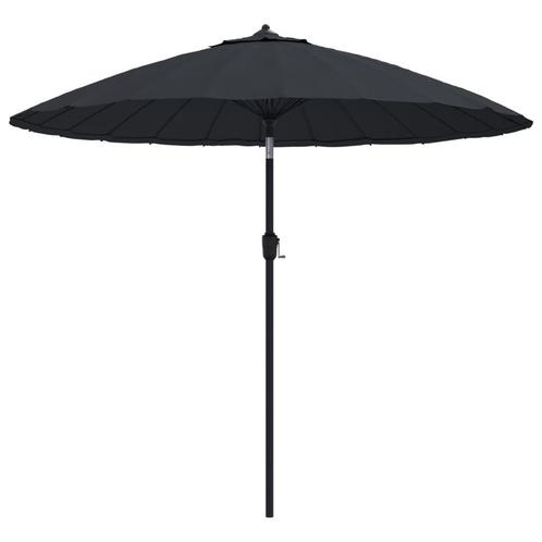 Parasol 270cm Zwart Aluminium - Tweede Kansje - Topdeal!, Tuin en Terras, Parasols, 2 tot 3 meter, Nieuw, Stokparasol, Verzenden