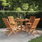 vidaXL 5-delige Tuinset inklapbaar massief teakhout, Tuin en Terras, Verzenden, Nieuw, Tuinset
