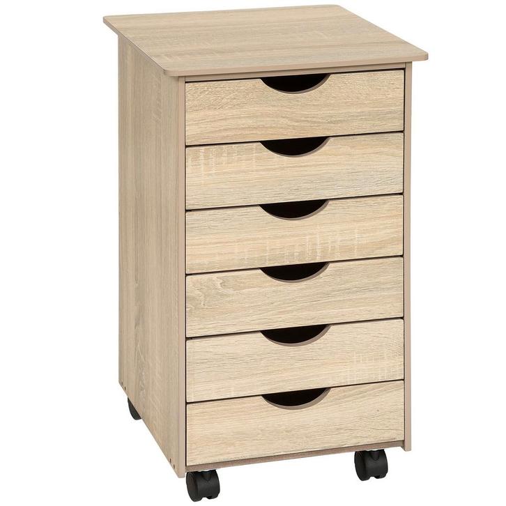 tectake Ladekast van hout 65x36x40cm - Licht hout, eiken Son, Huis en Inrichting, Kasten | Roldeurkasten en Archiefkasten, Verzenden