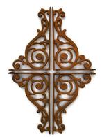 Decoratief ornament (4) - 4 gietijzeren plankendragers in, Antiek en Kunst