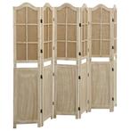 vidaXL Kamerscherm met 6 panelen 214x165 cm stof bruin, Verzenden, Nieuw
