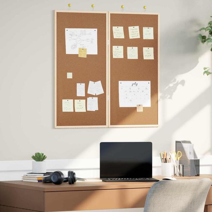 vidaXL Mededelingenbord Bruin 80 x 80 x 1.4 cm Massief, Zakelijke goederen, Overige Zakelijke goederen, Verzenden