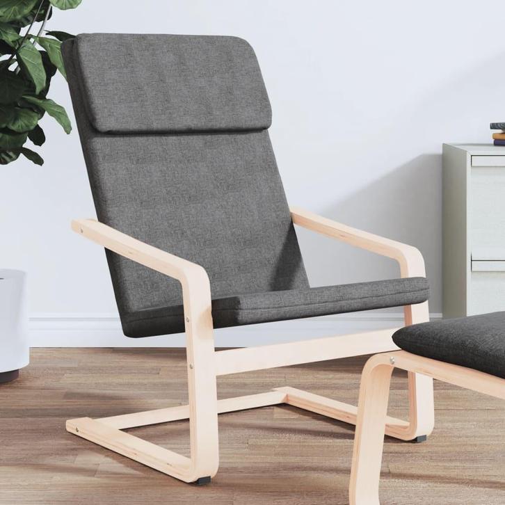 vidaXL Relaxstoel stof donkergrijs, Huis en Inrichting, Fauteuils, Nieuw, Verzenden