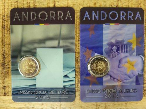 Andorra. 2 Euro 2015 (2 stuks)  (Zonder Minimumprijs), Timbres & Monnaies, Monnaies | Europe | Monnaies euro