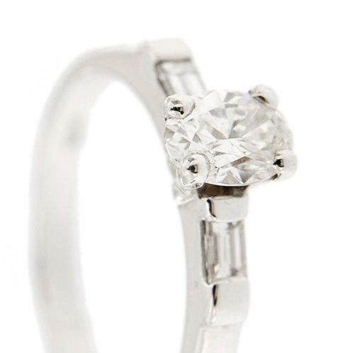 Statement ring - 18 karaat Witgoud Diamant (Natuurlijk), Handtassen en Accessoires, Antieke sieraden