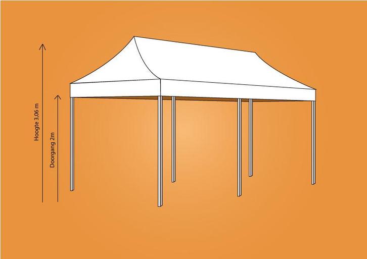 Ambisphere | Vouwtent 2,5x5m LICHTGRIJS, Tuin en Terras, Partytenten, Partytent, Nieuw
