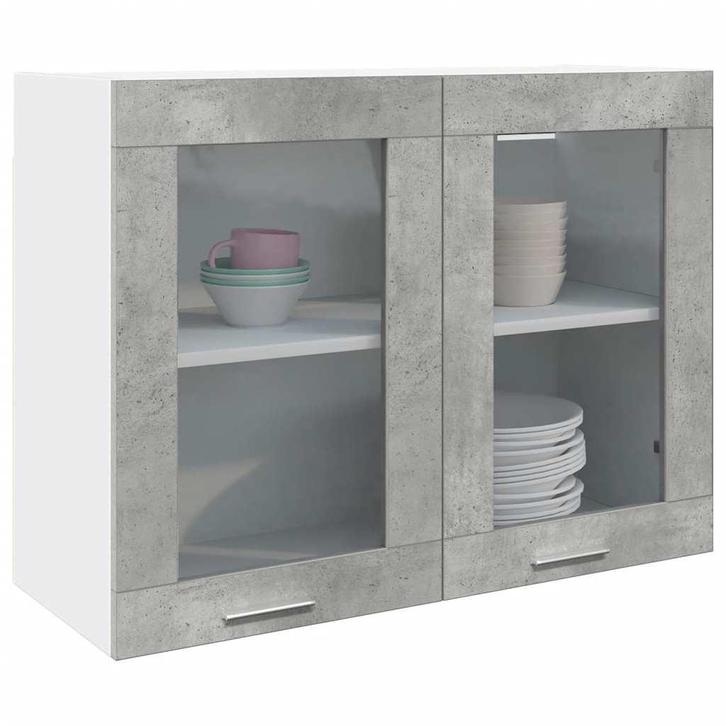 vidaXL Hangkast Lyon 80x31x60 cm betongrijs, Huis en Inrichting, Kasten | Overige, Nieuw, Verzenden