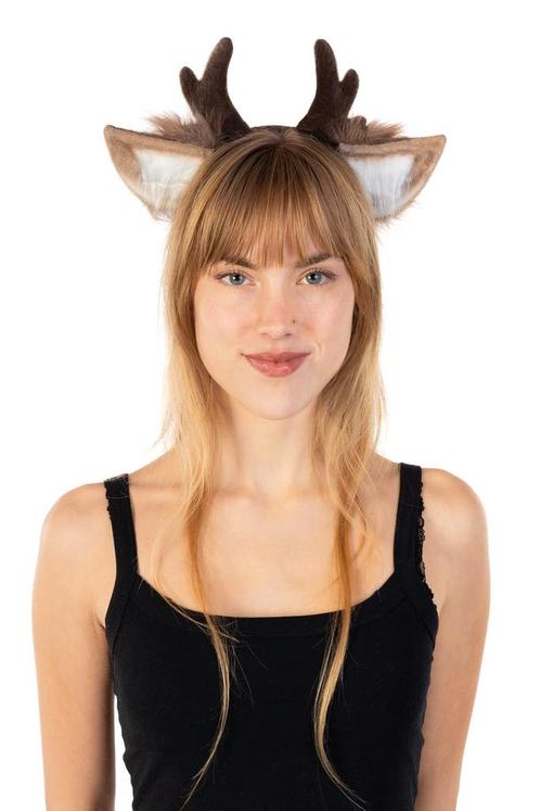 Haarband Luxe Hert Gewei Oortjes Grijs Wit Rendier Diadeem E, Kleding | Dames, Carnavalskleding en Feestkleding, Nieuw, Ophalen of Verzenden