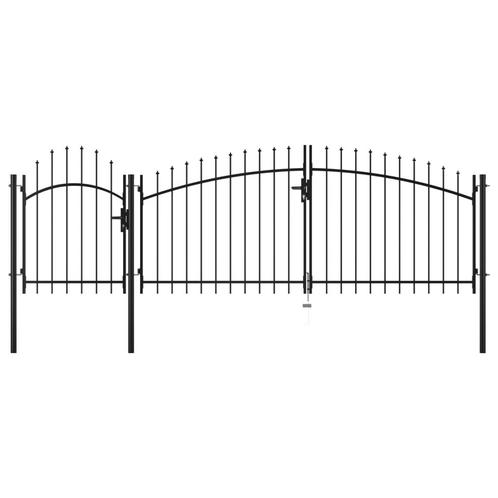 vidaXL Poort 1,75x4 m staal zwart, Tuin en Terras, Tuinpoorten, Nieuw, Verzenden