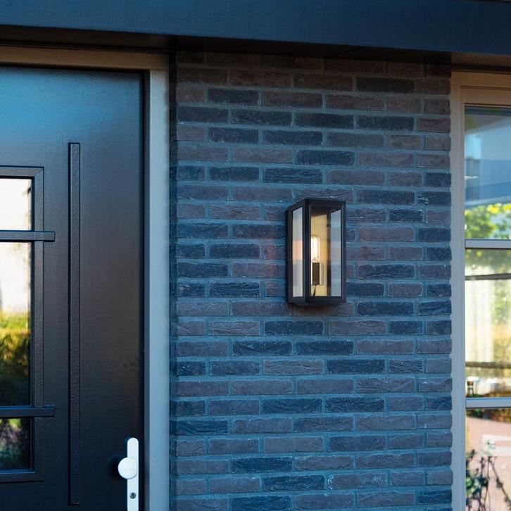 Strak & modern Residence Muurlamp Zwart/Messing, Tuin en Terras, Buitenverlichting, Verzenden